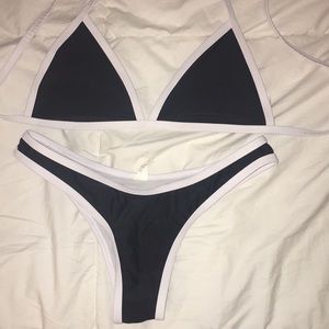 Black and white minimalist bikini